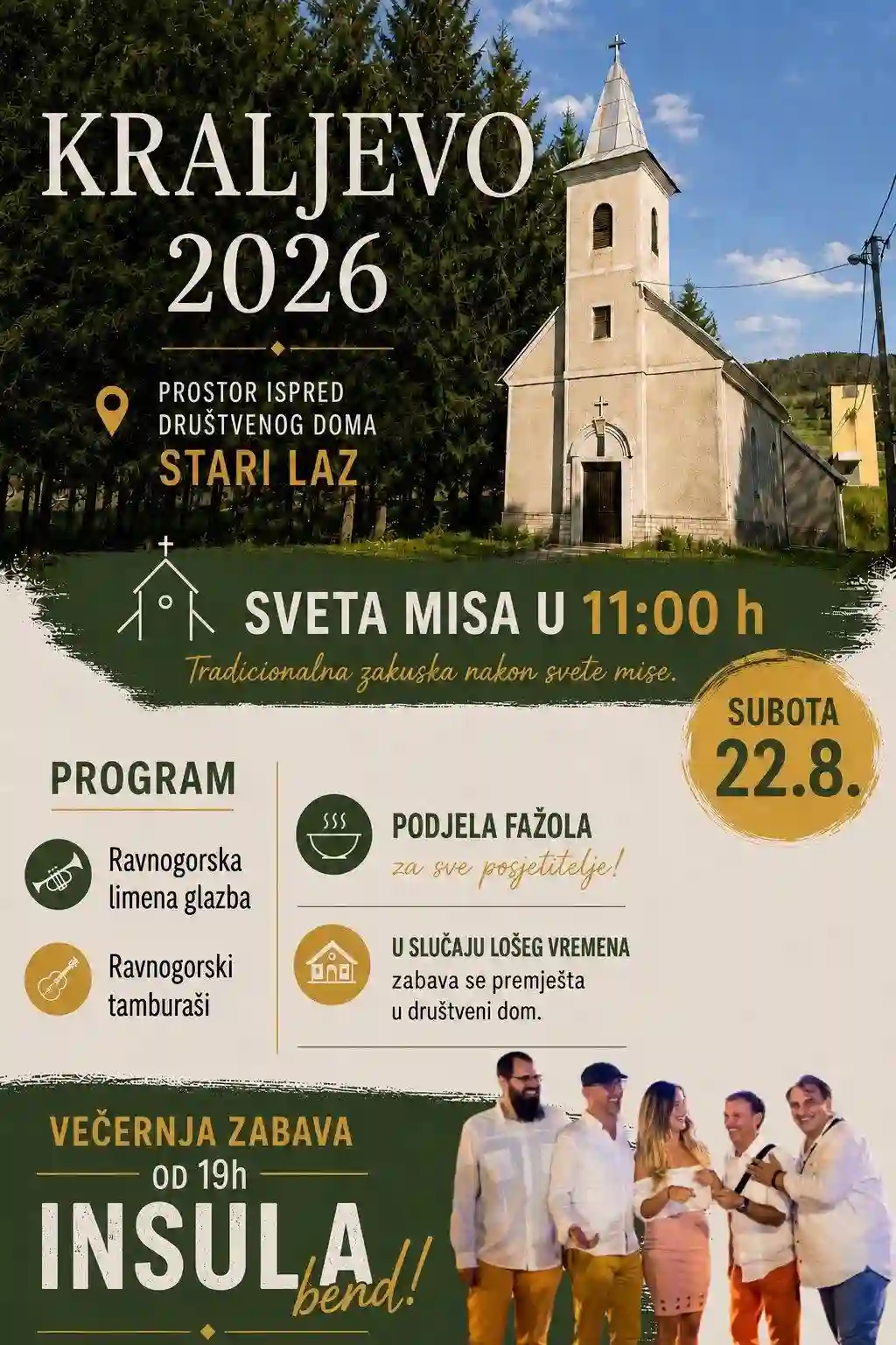 Plakat najave proslave blagdana Kraljevo u Starom Lazu