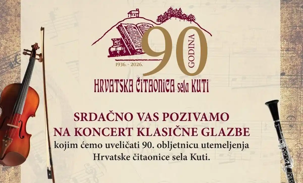 Hrvatska čitaonica sela Kuti: Koncert klasične glazbe povodom 90 godina rada