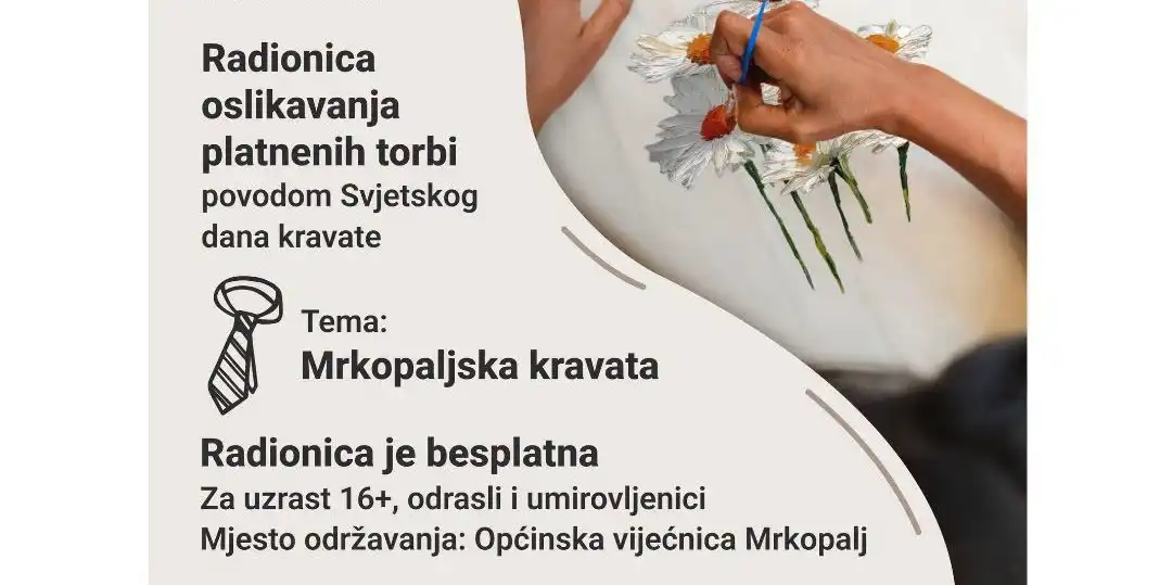 Radionica u Mrkoplju: Oslikavanje torbi za Dan kravate 2026.